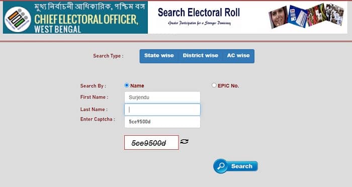CEO WB Search Electoral Roll