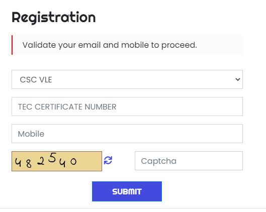 New csc registration form