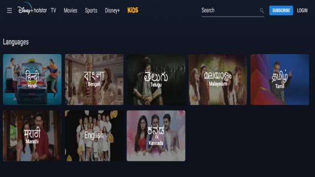 Hotstar Languagge
