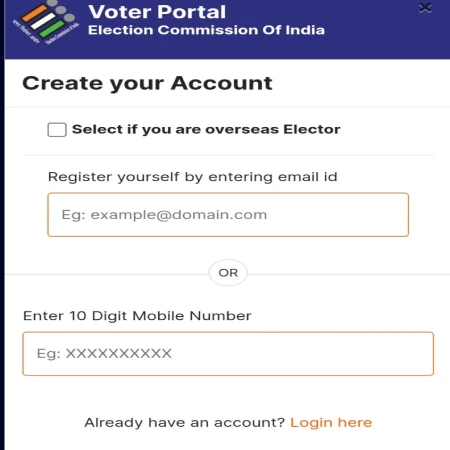 Voter Portal registration form